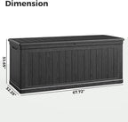 Lyromix 260 Gallon Outdoor Extra Large Resin Storage Box, Waterproof Deck Box Lockable & UV-Resistant, Outside Cushion Storage for Patio Furniture, Garden Tools, Pool Accessories, Black