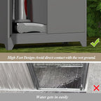 GREATMEET 72.8" Outdoor Broom Storage Cabinet, Waterproof Outdoor Narrow Storage Shed, Metal Storage Cabinets for Cleaning Supplies with Slanted Roof, Utility Closet, Broom Mop Storage Cabinet, Grey
