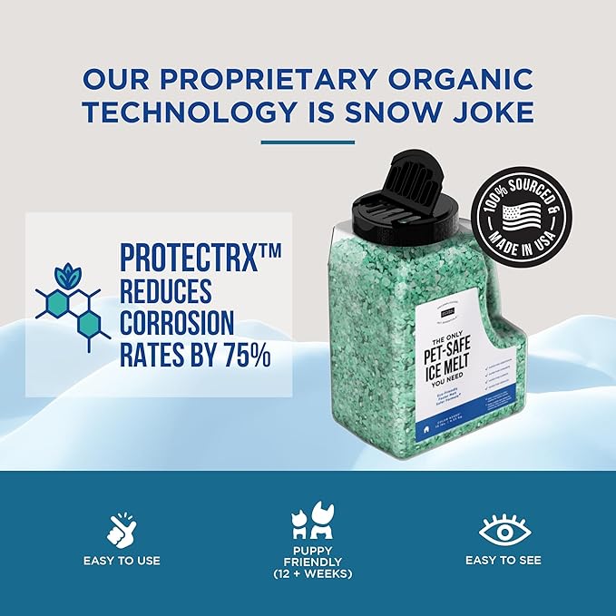 Natural Rapport Pet Friendly Ice Melt - Calcium Chloride Free, Pet Safe Ice Melter, Rock Salt Alternative - Time Release Deicer Formula Lasts 3X Longer (35 lb)