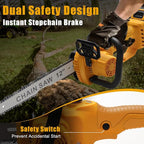 Mini Chainsaw Cordless for Dewalt 20V Battery, Brushless Electric 12"/ 10" with Auto Oiler & Security Lock, for Tree Trimming, Branch Wood Cutting (Tool Only) (12"/ 10" Chainsaw)