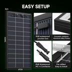 Bifacial 200 Watt Solar Panel 2Pack 18BB Monocrystalline Cell High-Efficiency Module PV Power Charger Solar Panels for Homes Camping RV Battery Boat Caravan and Other Off-Grid Applications