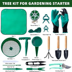 18-Piece Gardening Kit with Bonsai Tools, Succulent & Herb Planting Set, Pruning Shears, Seed Trays, Waterproof Mat – Durable BPA-Free Indoor & Outdoor Garden Tool Set Gift