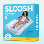 SLOOSH Inflatable Tanning Pool Lounger Float, 70" x 46" Pool Floats Adult with Pillow, 4 in 1 Suntan Tub Raft Floatie,Sunbathing Bed Lounge for Water Blow Up Ball Pit Party Gifts