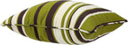 Outdoor Throw Pillow with Insert 18x18 Inch, Set of 2, Piping Edge Waterproof Fade Resistant Decorative Fluffy Pillows for Patio Furniture Chair Bench Couch Sofa - Green Striped