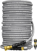 3/8" 4800PSI Pressure Washer Hose 150FT with Swivel Quick Connect for Cold/Hot Water Max 248°F, Kink Resistant Steel Wire Braided, Wear Resistant Power Washer Hose with M22 14mm Adapter