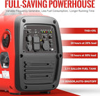 4500W Portable Generator Super Quiet Inverter Generator Ultra Lightweight for Home Backup Outdoor Camping, CO Sensor Protect, EPA, ECO Mode (4500W+CO Sensor)