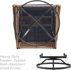 HUMMUH Outdoor Swivel Rocker PE Wicker Patio Chairs Set of 2, Rattan Rocking Chair Furniture Set (Yellow,Blue)