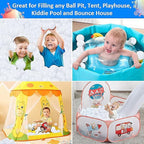 Ball Pit Balls for Kids, Plastic Refill 2.2 Inch Balls, 100 Pack, Bright Colors, Phthalate and BPA Free, Includes a Reusable Storage Bag with Zipper