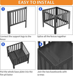 16 x 16 Inches Square Fire Pit/Bonfire Pit - Perfect for Garden Family Parties & Camping - Durable and Portable Design for Outdoor Enjoyment,Four-Sided Hollow and Breathable,Black
