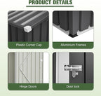 6x4 FT Outdoor Storage Shed,Metal Shed with Window,Garden Shed W/Dual Air Vents & Lockable Sliding Door,All Weather Waterproof Tool House W/Sloped Roof,for Patio,Yard,Lawn,Black