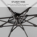 10' X 10' Cantilever Patio Umbrella Outdoor with Base Included Heavy Duty Double Top Windproof Square Offset Umbrellas with 360-degree Rotation for Pool Deck Backyard, Foggy Grey