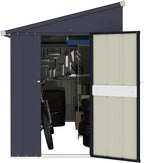 BlueWish 4'x8' Metal Storage Shed, Lean-to Tool Shed with Galvanized Sloped Roof, Small Shed Kit with Built in Vents, Patio Garden Outdoor Storage Shed for Utility Tool Storage