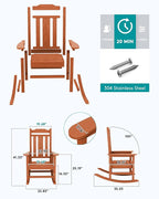 SERWALL Outdoor Rocking Chair Orange
