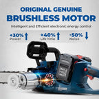 Dong Cheng Brushless Cordless Chainsaw 16 Inch, 40V Battery Chainsaw with Tool-Free Chain Tensioning, Instant-Stop Chain Brake, Includes 2 × 4.0Ah Batteries & Charger, Ideal for Tree & Wood Cutting