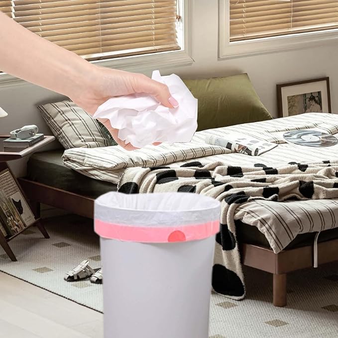 Trash Bags 13 Gallon Drawstring, Pack of 28 Garbage Bag for Kitchen and Home, 63x70cm Size, 12g/pcs, Unscented, Black