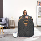 VEVOR Portable Personal Steam Sauna Spa Tent with 1200 Watt Steam Generator, with Chair & Storage Bag, Home Therapeutic Sauna Blanket for Detox Relaxation, Time & Temperature Remote Control, Black