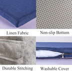 48 x 18 Inch Piano Bench Cushions for Indoor Furniture with Ties Non Slip Kitchen Dining Room Bench seat Cushion for Shoe Storage Ottoman Window Settee Pad，Navy Blue