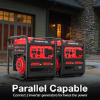 PowerSmart 4300-Watt Portable Generator with Inverter Technology, 30 Amp for Home Use and Emergency Backup