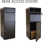 dVault® Full Service Vault DVCS0015 Secure Curbside Mailbox/Package Drop with Locking Letterbox (Black)