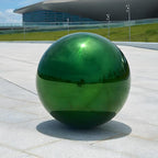 Stainless Steel Gazing Globe Mirror Ball, Decorative Gazing Balls for Garden, Reflective Smooth Garden Ball Sphere for Outdoor Yard Decoration (Green, Dia: 12 inch)