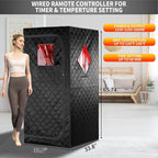 Portable Personal Far Infrared Sauna Box for Home with 660nm Red Light Threapy Bulbs, Remote Control, Heating Foot Pad, Upgraded Comfortable Chair