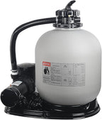 XtremepowerUS 19" Sand Filter 1.5HP Pump 4500 GPH Swimming Pumps System & Filters Combo Set Multi-Port Valve, for Domestic and Commercial Pools