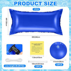 Hungdao 4ft Pool Pillow Cover for Above Ground with 12 Pcs Inflatable Pool Cover Weight with Hook Winter Ice Antifreezing Hanging Bag with Rope and Connection Buckle(Royal Blue,4x8 ft,Rectangle)