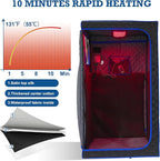Smartmak Portable Infrared Sauna,1 or 2 Person Oversize Infrared Sauna Box with 660nm Red Light Therapy, Full Body Sauna Tent for Home, Folding Chair (Blue-2 Person)