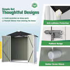 Flamaker 6x4 FT Storage Shed Waterproof Metal Garden Shed with Lockable Door Utility Tool Shed Outdoor Storage for Backyard, Patio and Lawn, White