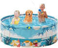 Foldable Swimming Pool for Kids 63"x18" Hard Plastic Portable Dog Pool Anti-Slip Collapsible Pets Bathtub Kiddie Pool Indoor Outdoor Backyard (Beach Party 63'')