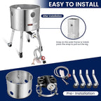 ARC 40QT Stainless Steel Stockpot With 200,000BTU Propane Burner, Seafood Boil Pot and Burner with Basket and Steamer Rack, Cookware for Crawfish Crab Shrimp Lobster Boil, Turkey Fryer, Tamale Steamer