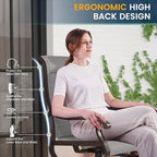 Amopatio Padded Patio Swivel Chairs Set of 4, Outdoor Dining Chairs with Ultra Soft Textilene High Back Seat & Metal Rocker Frame, for Backyard Deck Garden (Light Gray)