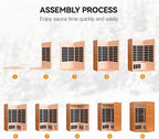 HUGROVE 2-3 Person Low EMF FAR Infrared Sauna for Home, Indoor Canadian Hemlock Dry Heat Sauna Kit with Bluetooth Speakers, LED Lights & Smart Control Panel