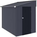 BlueWish 4'x6' Storage Shed, Lean-to Outdoor Storage Shed with Built in Vents, Metal Tool Shed Small Shed Kit with Galvanized Sloping Roof, Sheds & Outdoor Storage for Tool Storage
