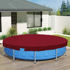 ECOOPTS 10 ft Waterproof Round Polyester Pool Cover for Above Ground Pools, Swimming Pool Cover Protector Winter Safety Cover (Red)