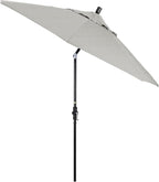 California Umbrella 9' Round Aluminum Pole Fiberglass Rib Market Umbrella, Crank Lift, Collar Tilt, Black Pole, Sunbrella Spectrum Mist