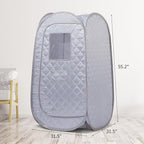 Smartmak Portable Steam Sauna Tent, Full Body Personal Home Spa, Lightweight Foldable Steam Room for Detox Therapy, Steamer NOT Included (L 31.5” * W 31.5” * H 55.2” Grey)