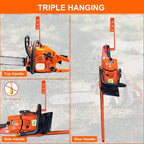3 in 1 Chainsaw Holder 10" - Heavy Duty Chainsaw Wall Mount, 10 Gauge Steel Chain Saw Hanger for Garage Organization, Hefty Rack Storage Organizer for Chainsaw Accessories and Tools, 180 Lbs Capacity