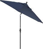 California Umbrella 9' Round Aluminum Pole Fiberglass Rib Market Umbrella, Crank Lift, Collar Tilt, Black Pole, Sunbrella Spectrum Mist