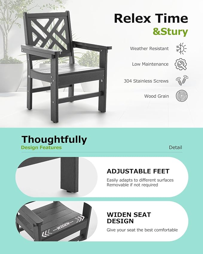 10 Piece HDPE Outdoor Dining Set for 8, Patio Dining Furniture Set with 2 Table and Umbrella Hole, Outdoor Table and Chairs for Garden, Poolside, Backyard, Deck