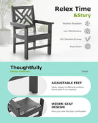 12 Piece HDPE Outdoor Dining Set for 10, Patio Dining Furniture Set with 2 Table and Umbrella Hole, Outdoor Table and Chairs for Garden, Poolside, Backyard, Deck
