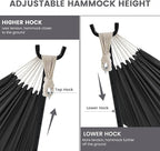 Lazy Daze Hammocks Double Hammock with 9ft Space-Saving Steel Stand Includes Portable Carrying Case, 450 Pounds Capacity (Dark Grey)
