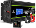 Novopal 1500 watt Pure Sine Wave Power Inverter DC 12V to 110V/120V Converter 4 AC Outlets Car Inverters with USB Port 16.4 Feet Remote Control and LCD Display