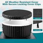 71" X 71" X 25" Hottub, 2-4 Person Inflatable Hot Tub, Portable Blow Up Hot Tub Round Portable Outdoor Spa with 120 Bubble Jets and Heater Pump, Filter