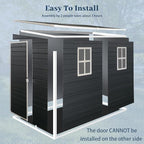 4‘x8’ Lean to Shed, Resin Storage Sheds Outdoor with Floor Included, Plastic Sheds & Outdoor Storage Clearance with 2 Windows, Backyard Storage Sheds for Garden Tools, Bicycle
