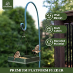 Kingsyard 2 Pack Platform Bird Feeder Tray for Outdoor Hanging - Durable Recycled Plastic & Metal Mesh, Large 3.5 lbs Capacity, Ideal for Attracting Large Birds, Green