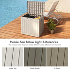 Mars Villa Deck Box, Waterproof Weatherproof and UV Resistant Resin Storage Bin with Lockable Lid, Ideal for, Outdoor, Patio Furniture Cushions, Pool Supplies, Garden Tools (31 Gallon, Light Brown)