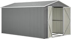 8×12 FT Storage Shed with 1 Lockable Door and Vents,Metal Aluminum Waterproof Tool Sheds,Heavy-Duty Sheds Unit W/Floor Frame,Lock & Key,Garden Shed for Storing Bicycles,Barbeques,Gray