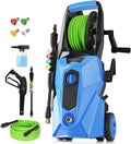 Electric Pressure Washer 5000 PSI,2.8 GPM Power Washer with Foam Cannon,Portable Cleaner with 33ft Hose Reel,4 Nozzle Tips,and Soap Bottle for Cars/Home/Driveways/Patios/Decks/Fences