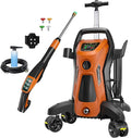 Pressure Washer 5000PSIIMAX Touch Screen Adjustable Pressure with Anti-Tipping Technolog, Spray Handle Smart Control, 5-Nozzle Set, for Cars//Home/Patios, Orange